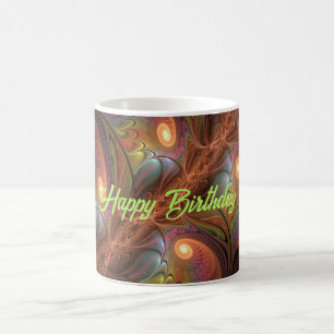 Bunte fluoreszierende abstrakte trippy braune Frak Kaffeetasse