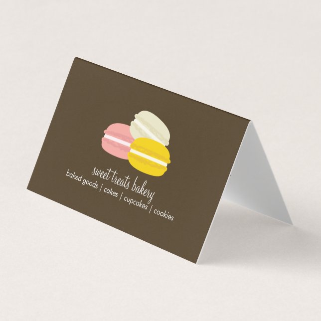 Bunte Franzosen Macaron Plätzchen-Bäckerei Visitenkarten (Vorderseite)