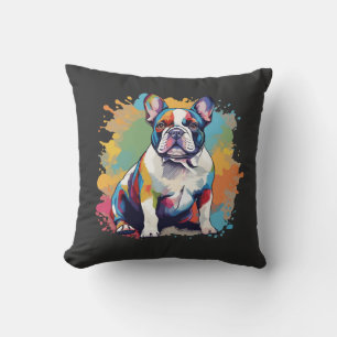 Bunte Französische Bulldoggen-Kunst für Hunde-Lieb Kissen