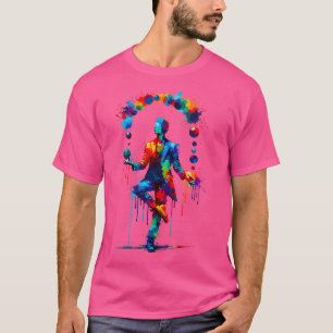 Bunte Frauen Splash Art Jongleur Jonglierbälle  T-Shirt