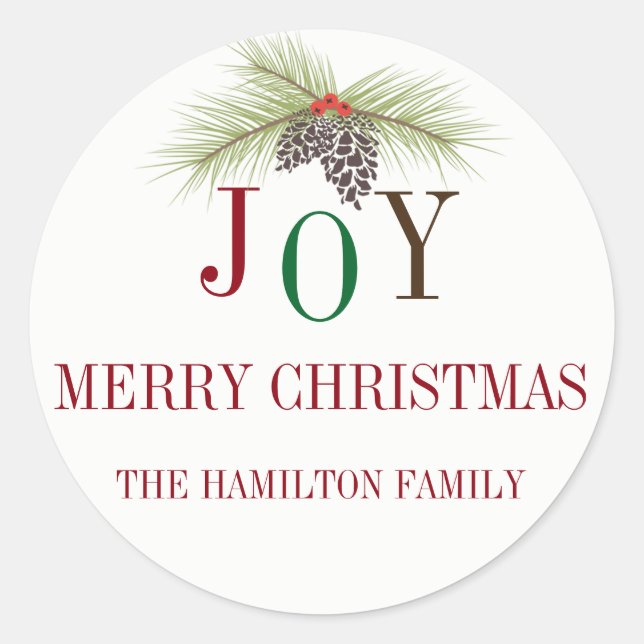 Bunte FREUDE personalisierter Aufkleber (Vorderseite)