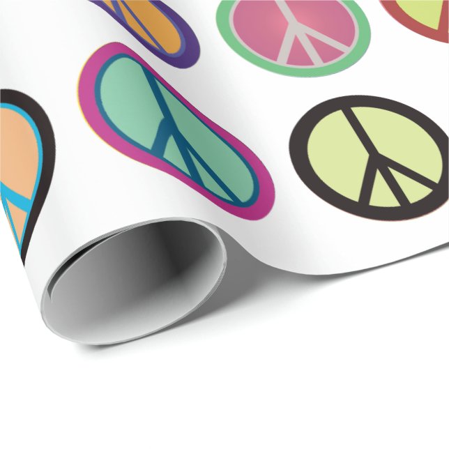 Bunte Friedenssymbole Geschenkpapier (Rolleneckpunkt)