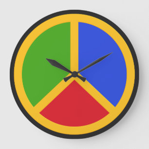 Bunte Friedenszeichen-Wanduhr Große Wanduhr