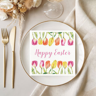 Bunte Frohe Ostern Florale Tulpe  Serviette