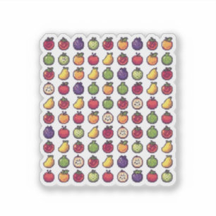 Bunte Früchte gepixelt 32-Bit ArtVinyl Aufkleber