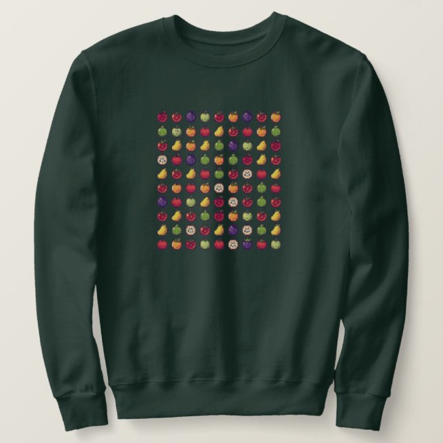 Bunte Früchte gepixelt 32-Bit-Kunst Sweatshirt (Design vorne)