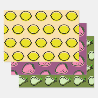 Bunte Früchte Tutti Frutti Geschenke Geschenkpapier Set