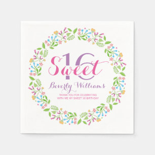 Bunte Frühlings-Blumen winden Bonbon 16 3 Serviette
