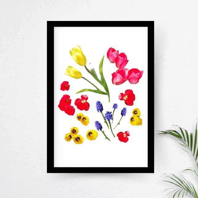 Bunte Frühlingsblumen - Elegante Minimalistische K Poster (Von Creator hochgeladen)