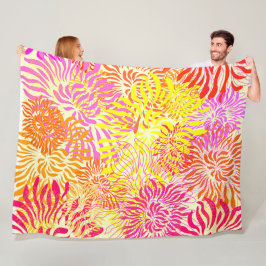 Bunte Frühlingsblumen Fleecedecke