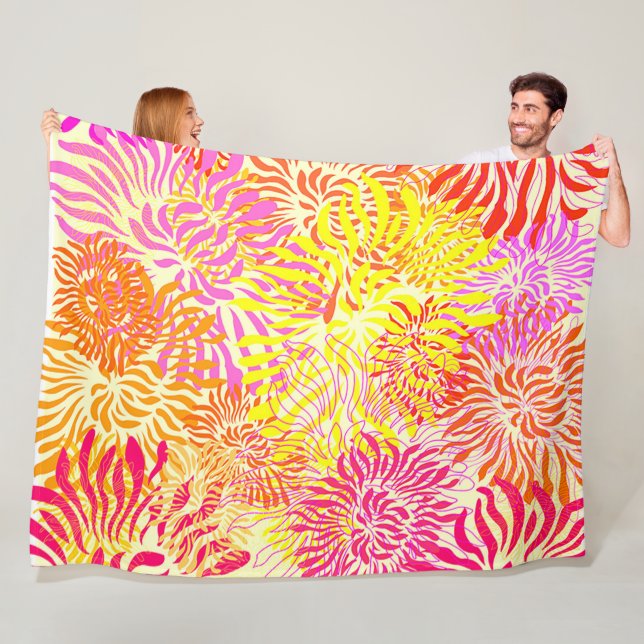 Bunte Frühlingsblumen Fleecedecke (Beispiel)