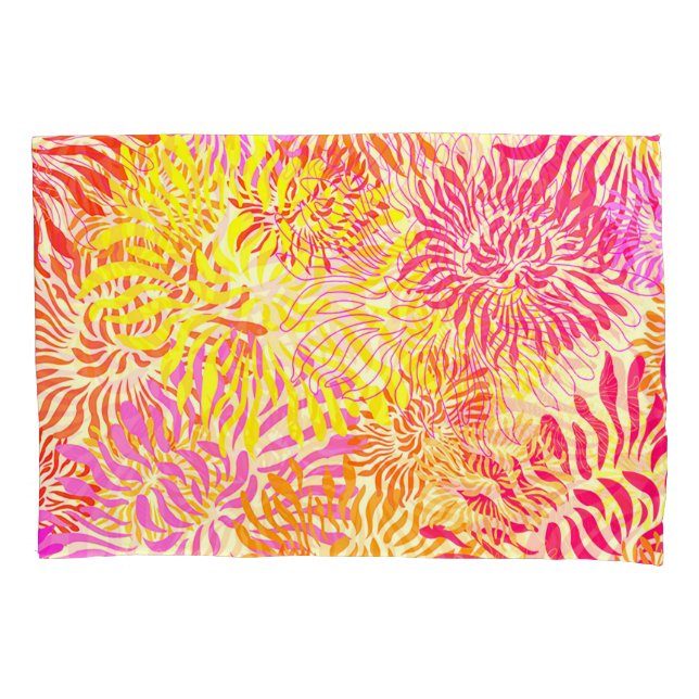 Bunte Frühlingsblumen Kissenbezug (Vorderseite-Links)