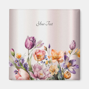 Bunte Frühlingsblumen Magnet