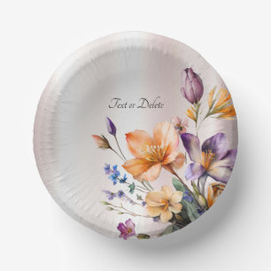 Bunte Frühlingsblumen Pappteller