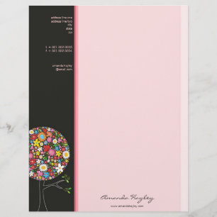 Bunte Frühlingsblumen Pop Baum Whimsical & Chic Briefkopf