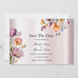 Bunte Frühlingsblumen Save the Date