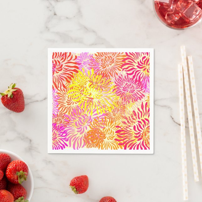 Bunte Frühlingsblumen Serviette (Beispiel)