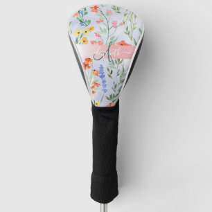 Bunte Frühlingswiesen-Blumenwiese-Monogramm Golf Headcover