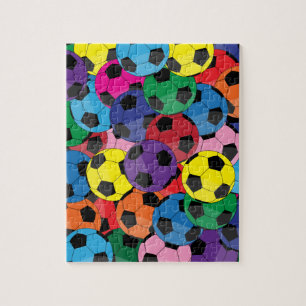 Bunte Fußball-Collage