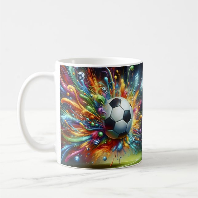 Bunte Fußball Kaffeetasse (Links)
