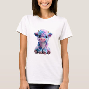 Bunte Galaxy Zuckerwatte Highland Kuh Frauen T-Shirt