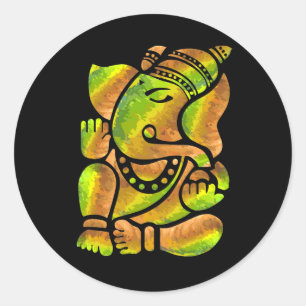 Bunte Ganesha Malerei Runder Aufkleber