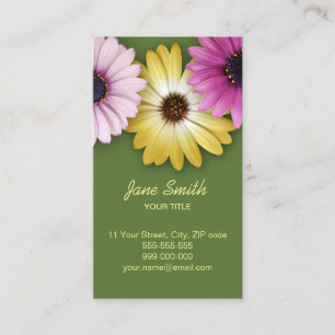 Bunte Gänseblümchen-Blumengeschäftskarte Visitenkarte