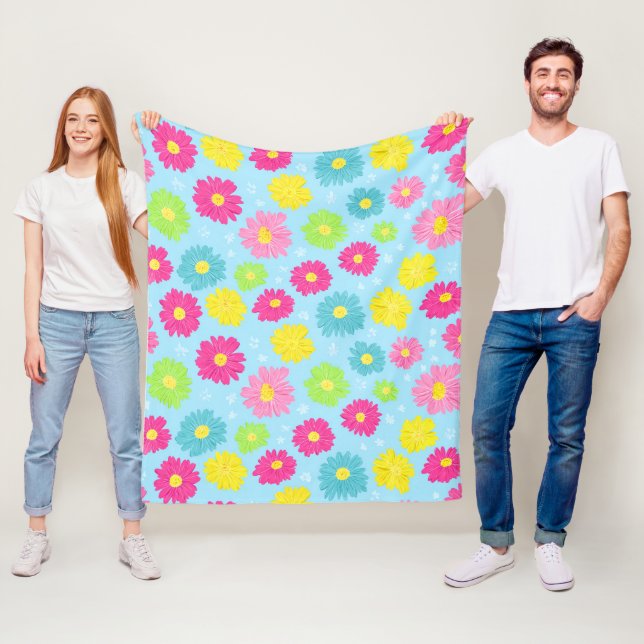 Bunte Gänseblümchen Fleecedecke (Beispiel)