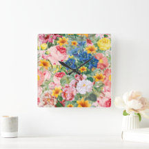 Bunte Gartenblumen - Boho Blumenkissen