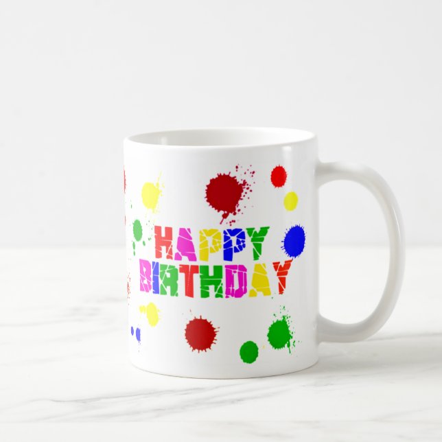 bunte Geburtstags-Tasse Kaffeetasse (Rechts)