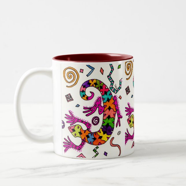 Bunte Gecko-Schale Zweifarbige Tasse (Links)