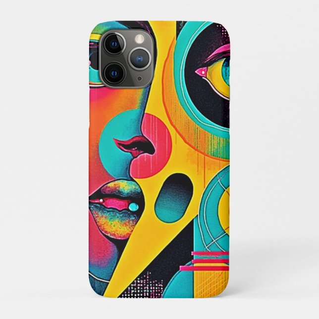 Bunte Gefühle: Abstraktes Gesicht Case-Mate iPhone Hülle (Rückseite)