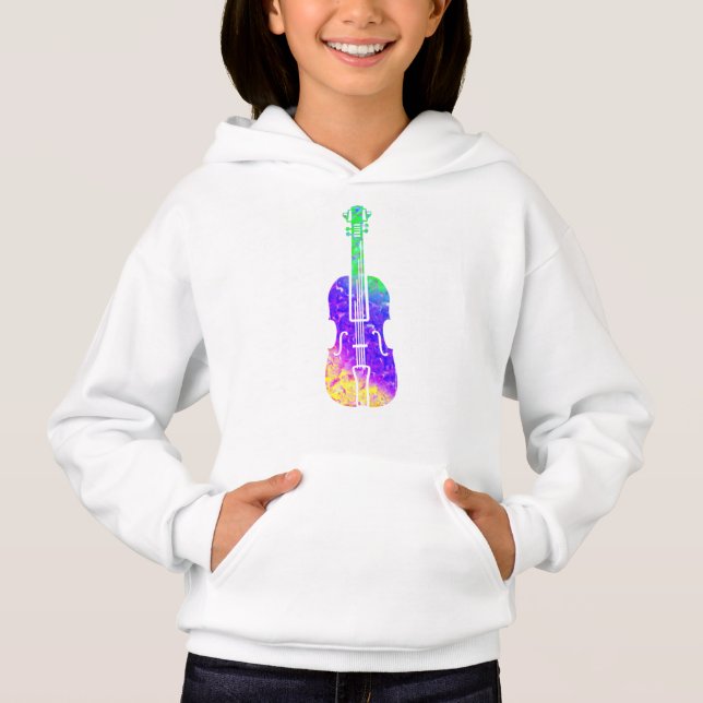 Bunte Geige Hoodie (Vorderseite)