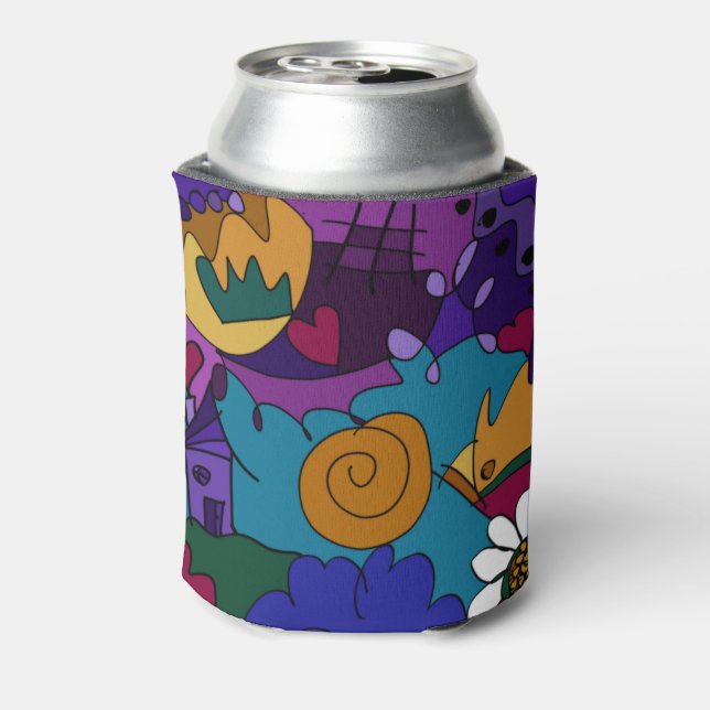 Bunte Gekritzel-Kunst Dosenkühler (Kanne Rückseite)