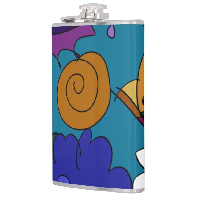 Bunte Gekritzel-Kunst-persönliche Flasche Flachmann (Links)