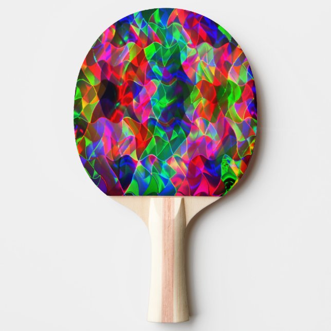 Bunte, gekrümmte Dreiecke oder farbige Gewölbe. Tischtennis Schläger (Vorderseite)