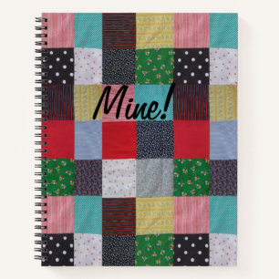 bunte gemusterte Quadrate Vintages Patchwork Notizbuch