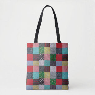 bunte gemusterte Quadrate Vintages Patchwork Tasche