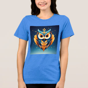 Bunte geometrische Eulengesicht Tri-Blend Shirt