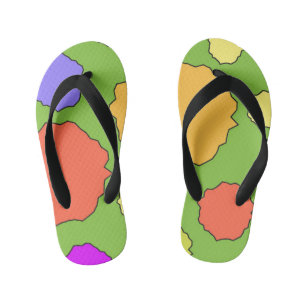 Bunte geometrische funky retro Kreise Kinderbadesandalen