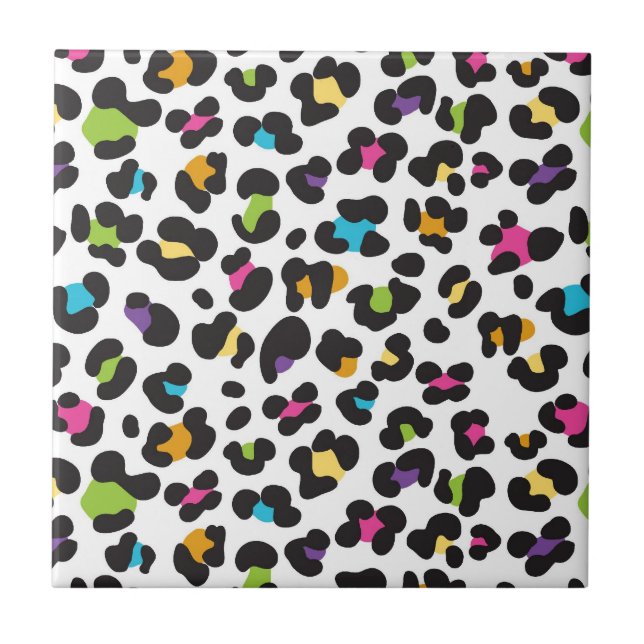 Bunte Gepard-Leopard-Druck-Geschenke für Teenager Fliese (Vorderseite)