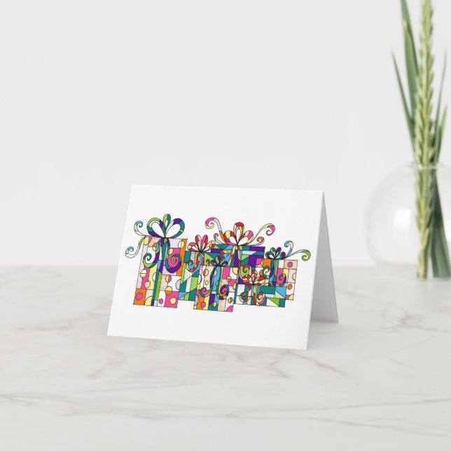 Bunte Geschenke Notecard (Vorderseite)