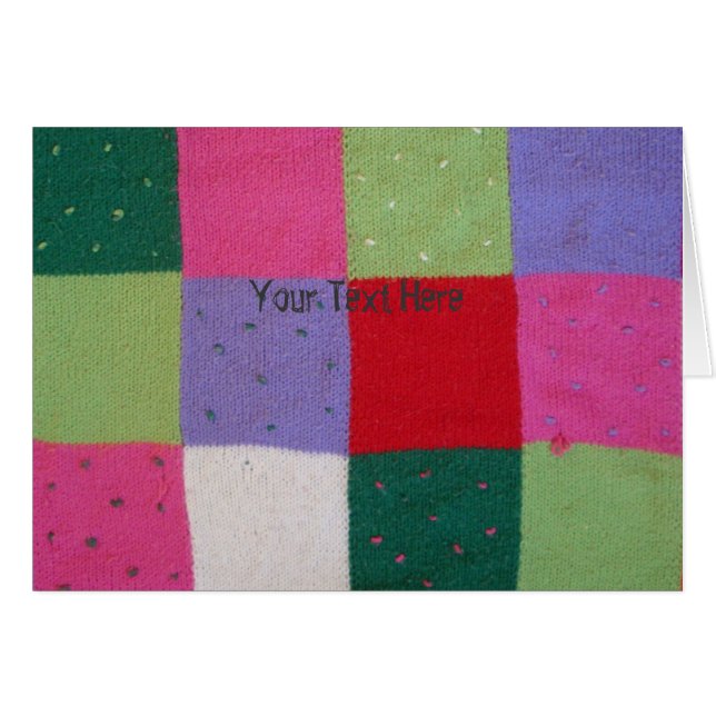 bunte gestrickte Patchworkquadrate der Vintagen (Vorderseite (Horizontal))