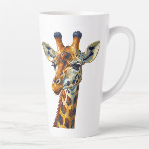 Bunte Giraffen-Porträt-Ölgemälde Kunst Milchtasse