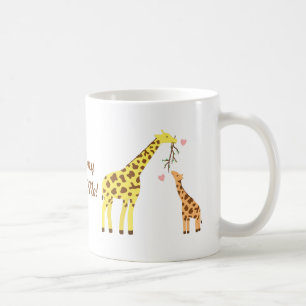 Bunte Giraffenmutter und Babykalb für Kinder Kaffeetasse