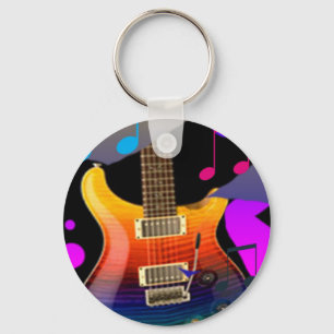 Bunte Gitarre - Felsen an! Schlüsselanhänger