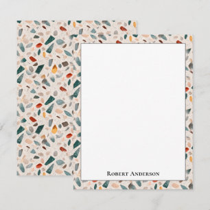 Bunte Glas-Chips Terrazzo-Muster Rahmen Mitteilungskarte