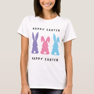 Bunte glückliche Osterhasen T-Shirt