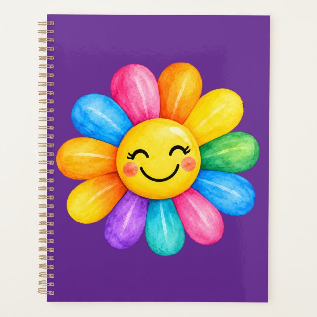 Bunte glückliche Regenbogenblume Planer (Vorderseite)