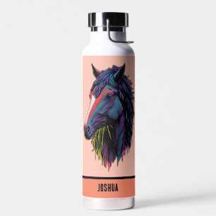Bunte Graffiti-Kunst Pferd für Pferdeliebhaber Trinkflasche